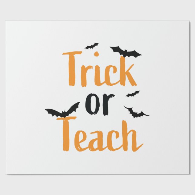 Trick or teach- Halloween design Wrapping Paper (Flat)