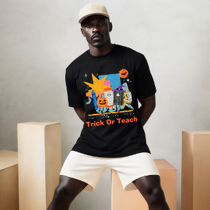 Trick Or Teach Halloween Shirt Funny Teacher Sch