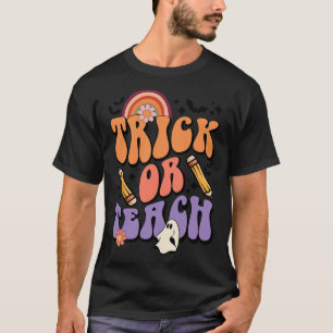 Trick Or Teach Retro Fall Halloween Costumes Teach T-Shirt