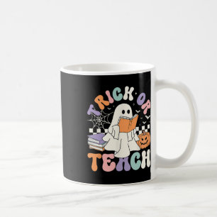 Trick Or Teach Spooky Teacher Cute Ghost Read Book Coffee Mug
