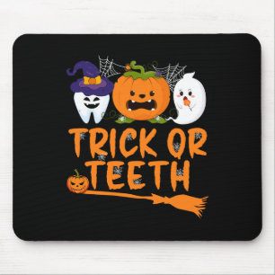 Trick Or Teeth Funny Dentist Halloween Dental Squa Mouse Pad