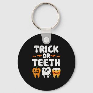 Trick Or Teeth Halloween Funny Dental Dentist Men  Key Ring