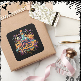 Trick or Tequila   ExDesigner   Halloween Square Sticker