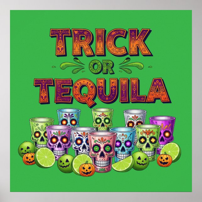 Trick or Tequila Tee Poster (Front)