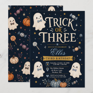 Trick or Three Birthday Invitation