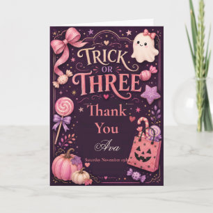 Trick or Three Birthday Thank You Card