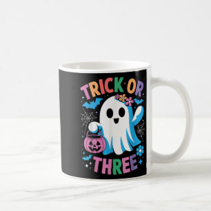Trick Or Three Cute Ghost Groovy 3rd Birthday Girl Coffee Mug