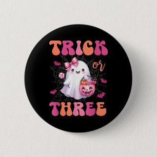 Trick Or Three Halloween 3 Years Old Ghost Birthda 6 Cm Round Badge