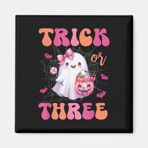 Trick Or Three Halloween 3 Years Old Ghost Birthda Magnet