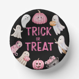 Trick Or Three Halloween Ghost 3rd Birthday Party Paper Plate