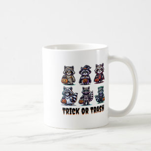 Trick Or Trash Halloween Funny Racoon Autumn Fall Coffee Mug