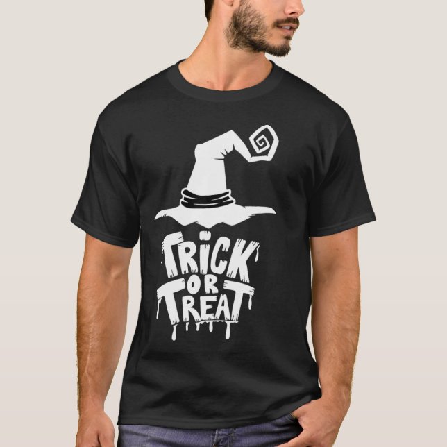 Trick or trea for Halloween witches and zombies T-Shirt (Front)