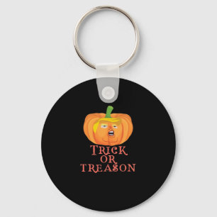 Trick Or Treason Halloween Impeach Trumpkin Design Key Ring