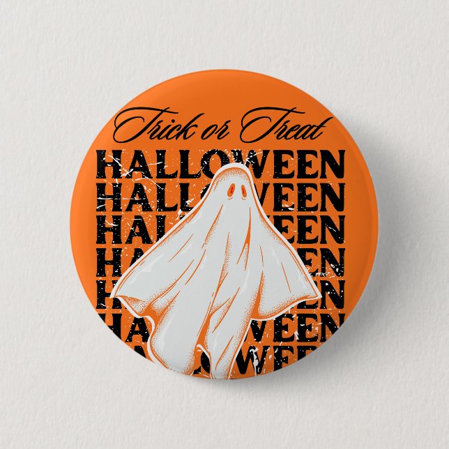 trick or treat 6 cm round badge (Front)