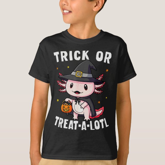 Trick Or Treat A Lotl Axolotl Halloween Costume Wi T-Shirt (Front)