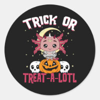 Trick or Treat A Lotl Axolotl Mummy Halloween Skul