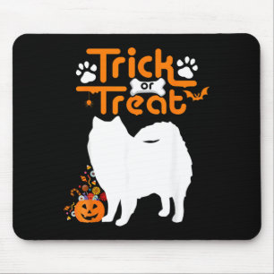 Trick Or Treat Aamerican Eskimo Dog Halloween Mouse Pad