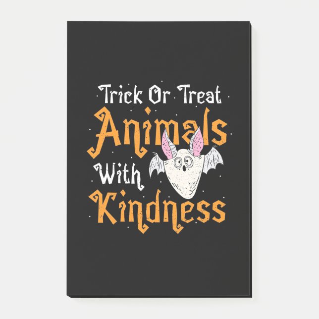 Trick Or Treat Animals With Kindness Post-it Notes (Front)