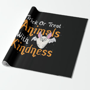 Trick Or Treat Animals With Kindness Wrapping Paper