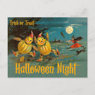 Trick or Treat at Halloween Night Postcard