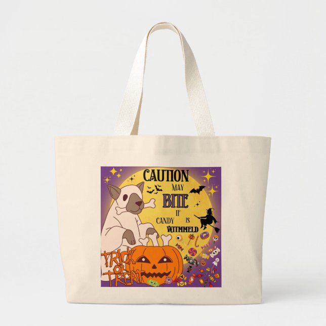 Trick-or-Treat Bag - "Caution: May bite if candy i (Front)