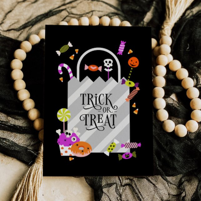 Trick or Treat Bag Halloween Holiday Greeting Card (Creator Uploaded)