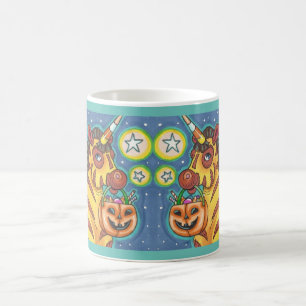 TRICK OR TREAT BAT WING ZEBRA, CUTE HALLOWEEN COFFEE MUG