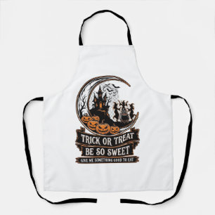 Trick Or Treat Be So Sweet Halloween Moon Witches_ Apron