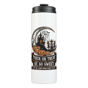 Trick Or Treat Be So Sweet Halloween Moon Witches_ Thermal Tumbler