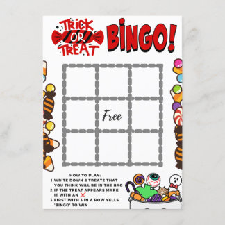Trick or Treat Bingo Enclosure Card