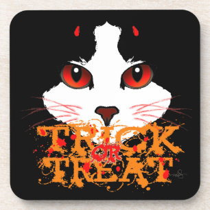 Trick or Treat Black Cat Coaster