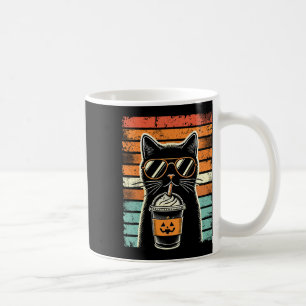 Trick Or Treat Black Cat Hipster Funny Halloween B Coffee Mug