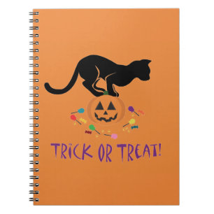 Trick or Treat Black Cat Notebook