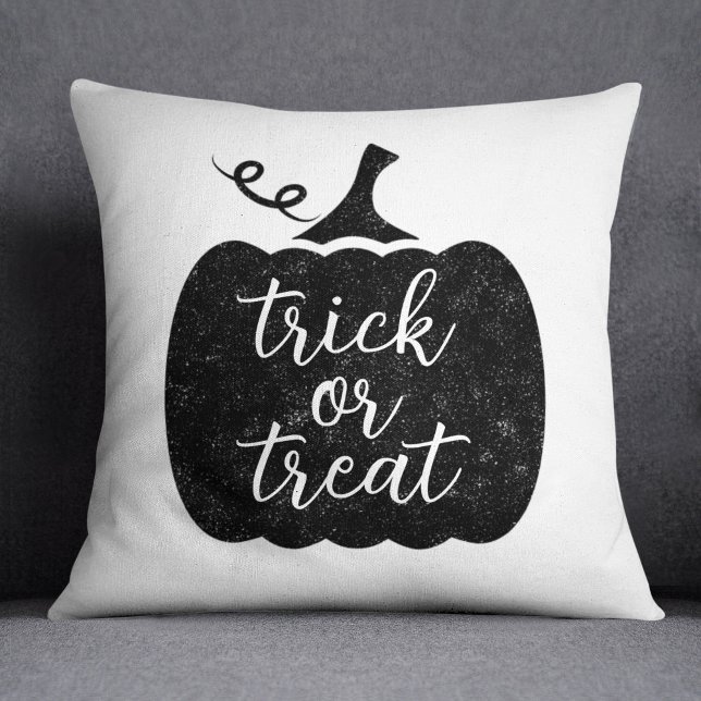 Trick or Treat Black Halloween Pumpkin Cushion (Creator Uploaded)