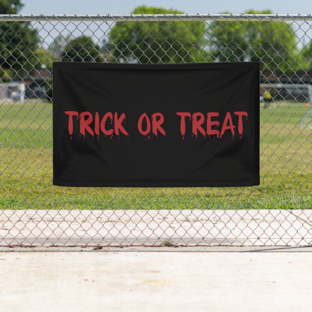 Trick or Treat black red blood text Halloween Banner (Insitu)