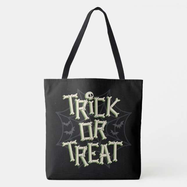 Trick or Treat Bones Tote Bag (Front)