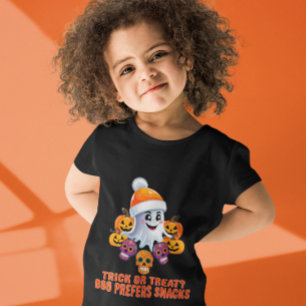Trick or Treat Boo Funny Quote Halloween Party Baby T-Shirt