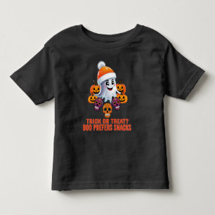 Trick or Treat Boo Funny Quote Halloween Party Toddler T-Shirt