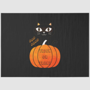 Trick or Treat Boo Scary Dark Black Cat Halloween Tissue Paper