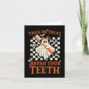 Trick Or Treat Brush Your Teeth Dentist Halloween Card
