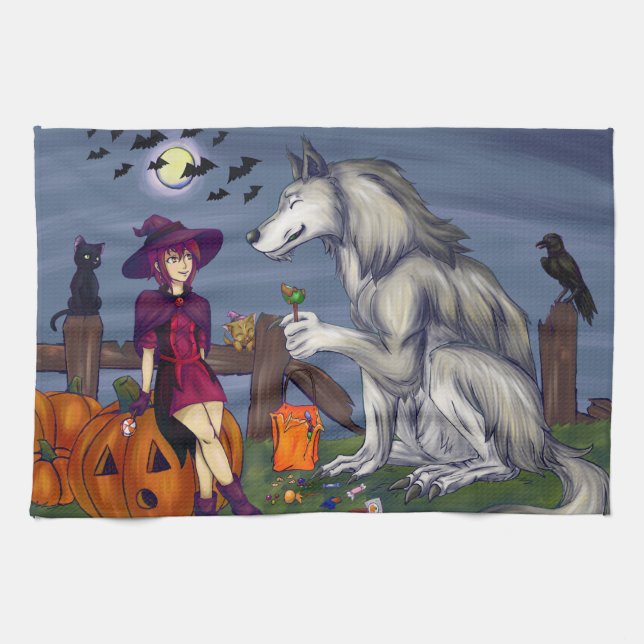 Trick or Treat Buddies Tea Towel (Horizontal)