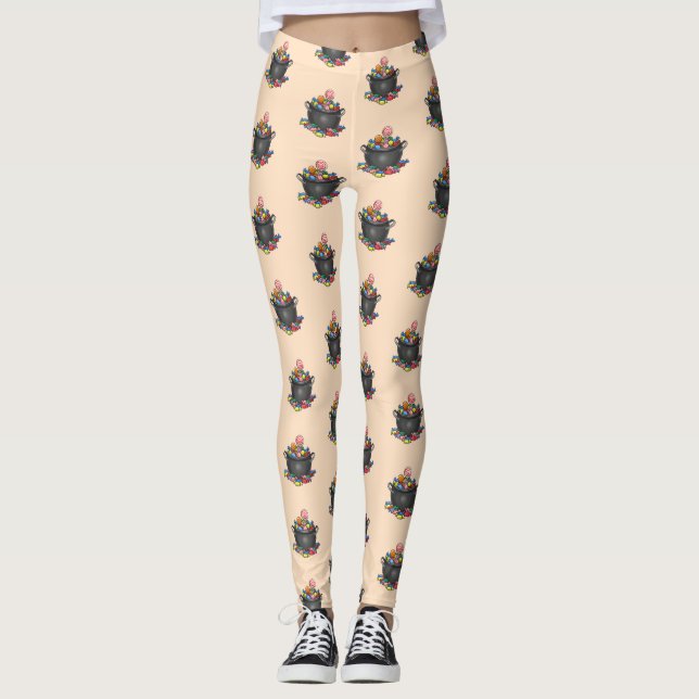 Trick or Treat Candy Cauldron Leggings (Front)
