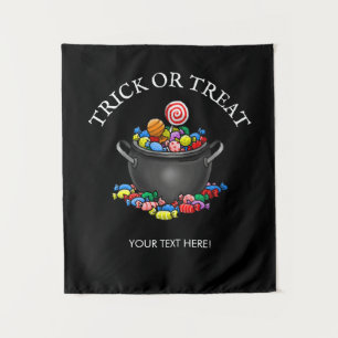 Trick or Treat Candy Cauldron Tapestry