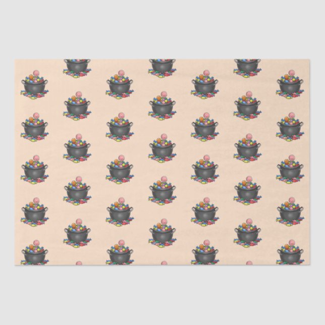 Trick or Treat Candy Cauldron Tissue Paper (Front)