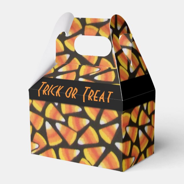 Trick Or Treat Candy Corn Gable Favour Box (Front Side)