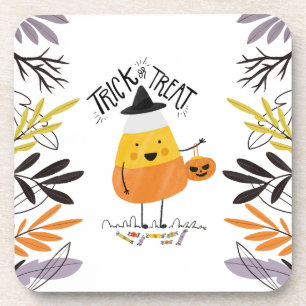 Trick or Treat Candy Corn Halloween   Coaster