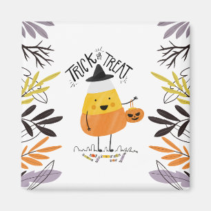Trick or Treat Candy Corn Halloween Magnet
