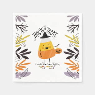 Trick or Treat Candy Corn Halloween Napkin