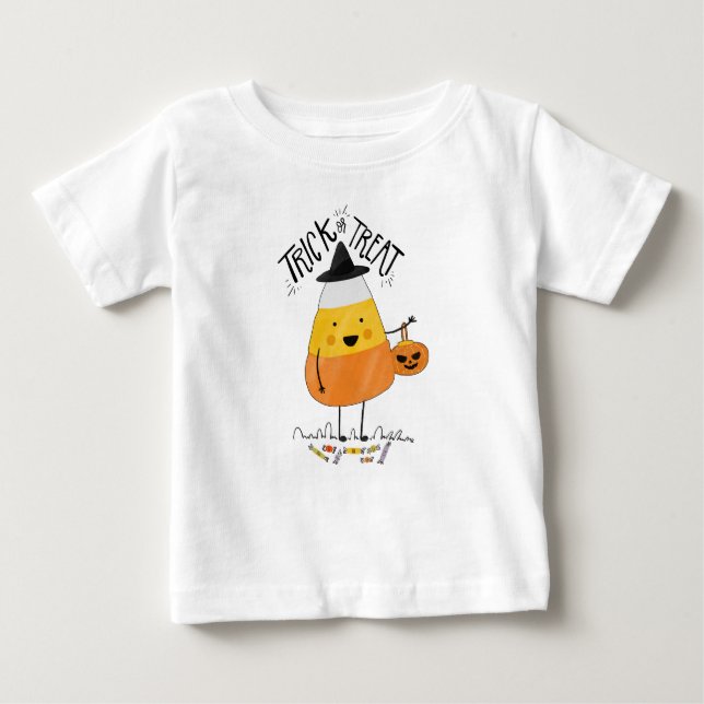 Trick or Treat Candy Corn Halloween | Ruffle Tee (Front)