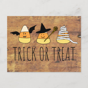 Trick or Treat Candy Corn Invitation Postcard